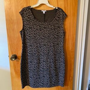Nine West Leopard Print Knit Sleeveless Dress
